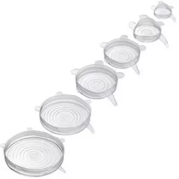 Voedselafdekkingen Westmark 23272260 - transparante siliconen deksels, 6 stuks