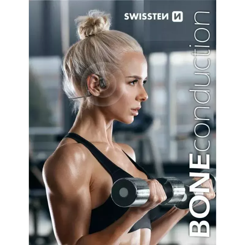Hoofdtelefoon Swissten beengeleiding Bluetooth V5.0 zwart
