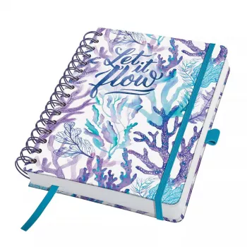 Persoonlijk dagboek Sigel Jolie JP204 blauw petrol lila turquoise wit