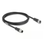 Netwerkkabel DeLOCK M12 kabel A-gecodeerd 8-polig stekker naar bus Cat5e 2 m zwart