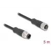 Netwerkkabel DeLOCK M12 kabel A-gecodeerd 8-polig stekker naar bus Cat5e 5 m zwart