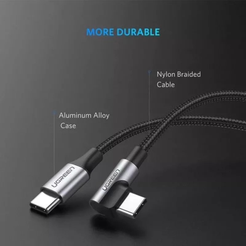 Ugreen 50123 USB-kabel USB 2.0 1 m USB-C zwart, zilver