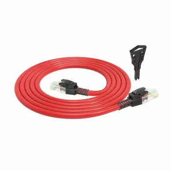 ACT rood 1 meter U/UTP CAT6A LSZH vergrendelbare patchkabel snagless met RJ45-stekkers