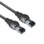ACT zwart 1 m S/FTP CAT6A IDC 4PPoE / PoE++ 100W LSZH patchkabel, rastnasenfrei met RJ45-stekkers
