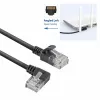 ACT zwart 5 meter U/UTP CAT6A LSZH slimline patchkabel met RJ45-stekkers 90° haaks links naar recht