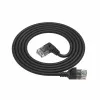 ACT zwart 1 meter U/UTP CAT6A LSZH slimline patchkabel met RJ45-stekkers 90° haaks naar recht