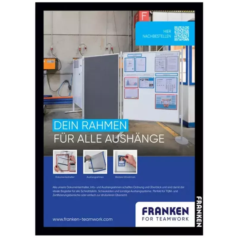 Lijst voor borden Franken AR15102 A3 zwart 470x10x650mm 2 stuks