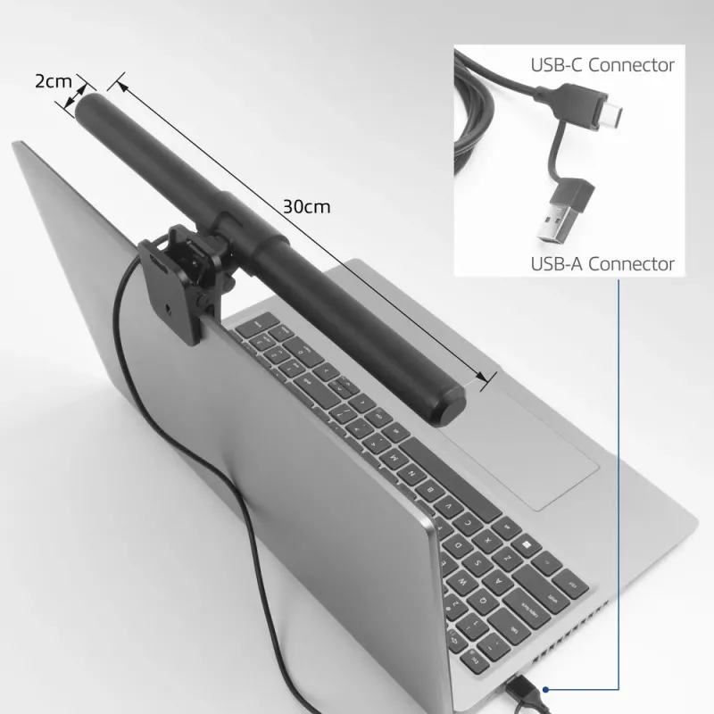 Opsteekbare laptop-LED-lichtbalk ACT AC8050, dimbaar, USB-gevoed