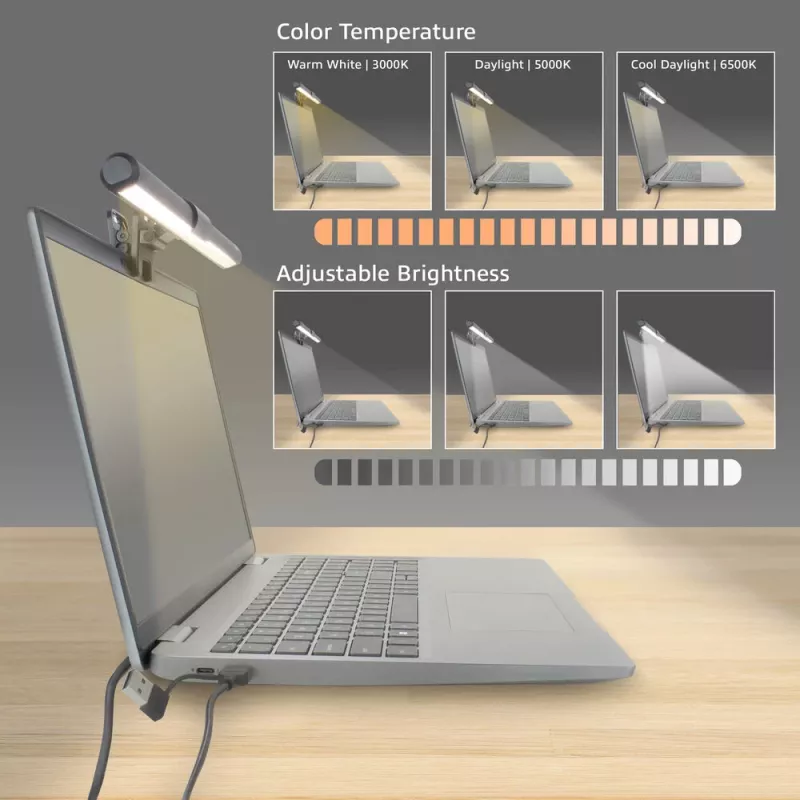 Opsteekbare laptop-LED-lichtbalk ACT AC8050, dimbaar, USB-gevoed
