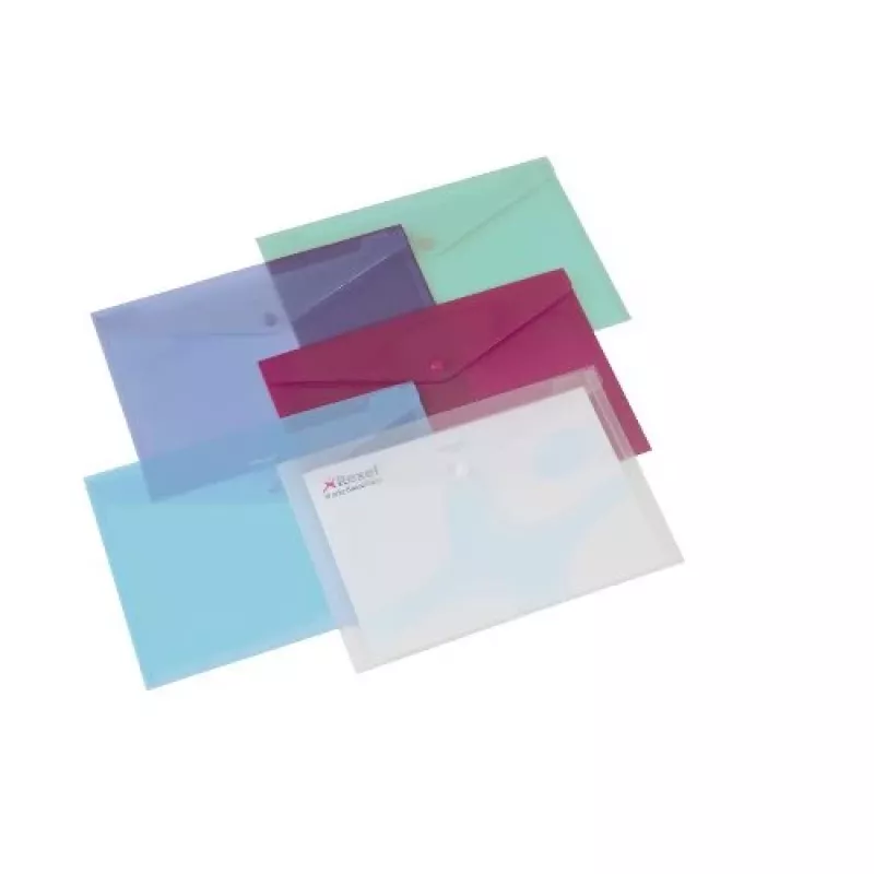 Rexel 16129AS Active map, A4, polypropyleen (PP), doorschijnend, assortiment kleuren, 6 stuks