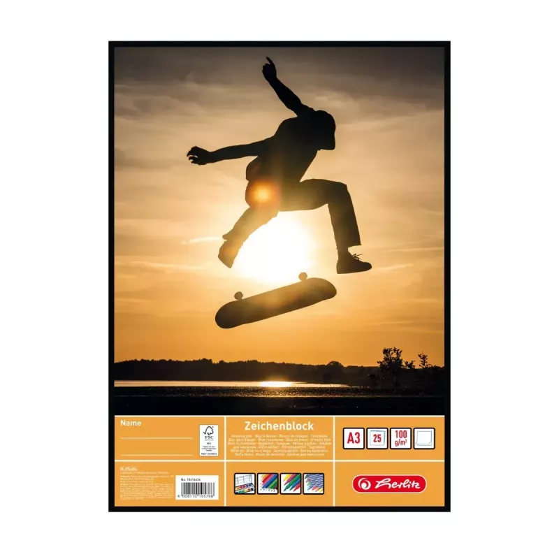 Herlitz 10416634 tekenblok, A3, 25 vellen, 100 g/m2
