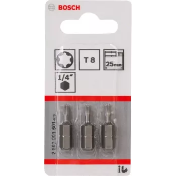 Schroevendraaierbit Bosch 2607001601 T8 extra hard 3 stuks 25 mm