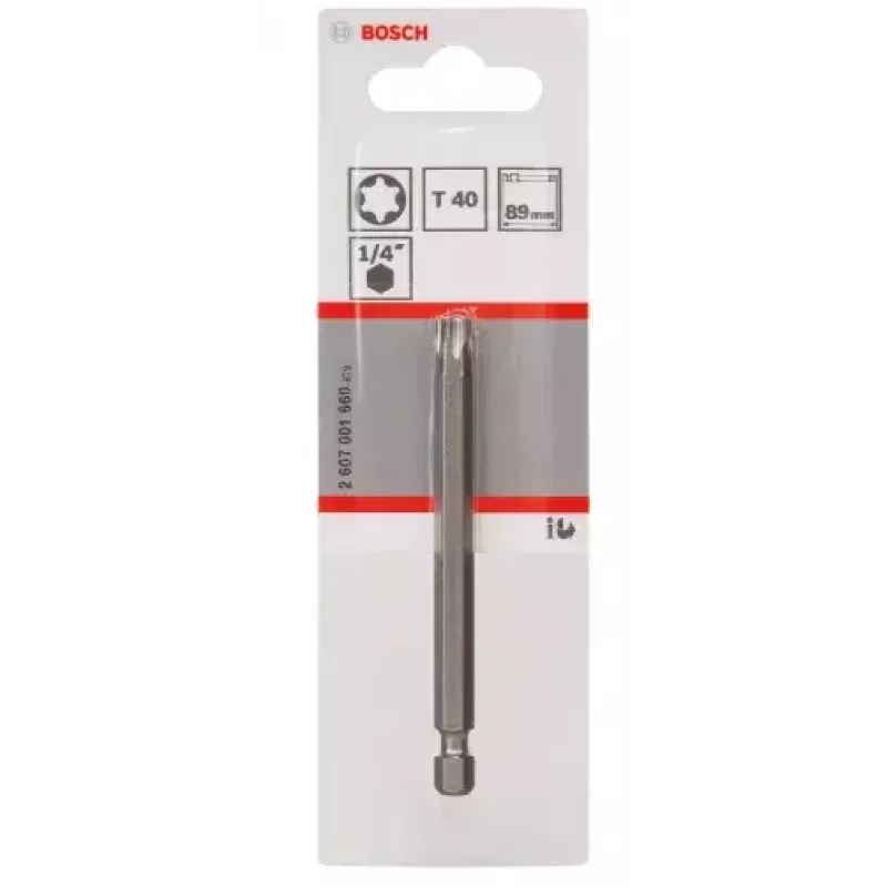 Bosch 2607001660 Torx-schroevendraaierbit T40, extra hard, E 6.3, 1 st.