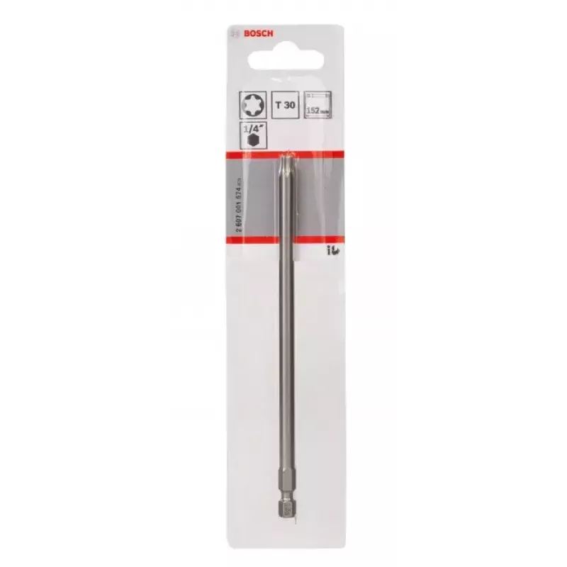 Bosch 2607001674 Torx-schroevendraaierbit T30, extra hard, E 6.3, 1 st.