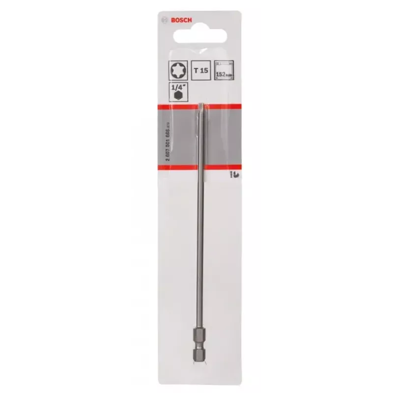 Bosch 2607001666 Torx-schroevendraaierbit T15, extra hard, E 6.3, 1 st.