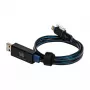 USB-A/Lightning-kabel RealPower 0,75 m zwart/blauw