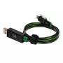 USB-A/Lightning-kabel RealPower 0,75 m zwart groen