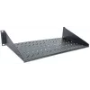 Intellinet 19 inch uitschuifbare legplank, 2HE, 2-punts frontmontage, 250 mm diepte, max. 25 kg, zwart, drie jaar garantie