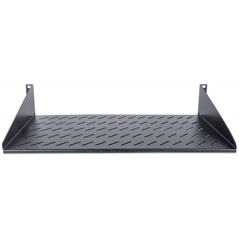 Intellinet 19 inch uitschuifbare legplank, 2HE, 2-punts frontmontage, 250 mm diepte, max. 25 kg, zwart, drie jaar garantie