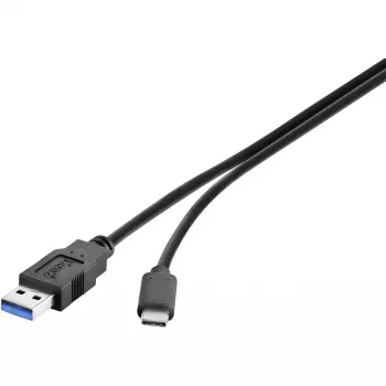 USB-kabel Conrad Renkforce 1460360 USB 3.2 Gen 2 1m USB A USB C zwart