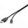 USB-kabel Conrad Renkforce 1460360 USB 3.2 Gen 2 1m USB A USB C zwart