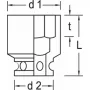 Gedore 1560557 slagdop, 1/2 in, zeskant, 30 mm