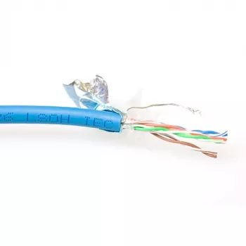 Patchkabel ACT CAT5E F/UTP LSZH Litze blauw 100m
