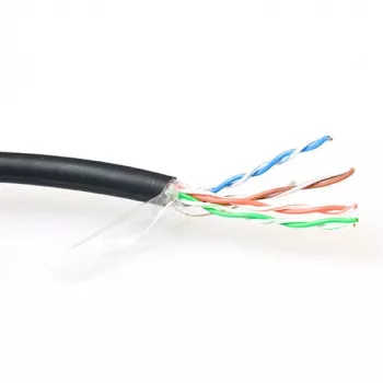 Patchkabel ACT CAT5E F/UTP LSZH Litze zwart 100 m