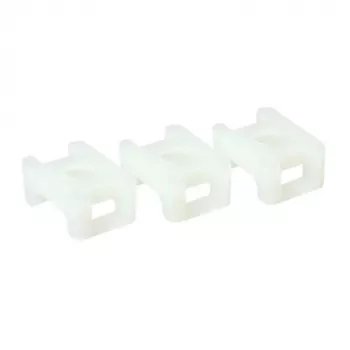 ACT Kabelbinder-montagevoet met schroef, transparant, wit, nylon, 100 stuks, 23 mm, 16 mm, 9 mm