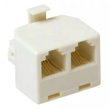 ACT RJ modulaire T-adapter: 2x RJ-12-bus - 1x RJ-12-stekker