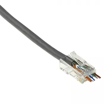 ACT RJ45 (8P/8C) CAT6 Easyconnect onafgeschermde modulaire stekker voor ronde kabel met massieve of flexibele aders