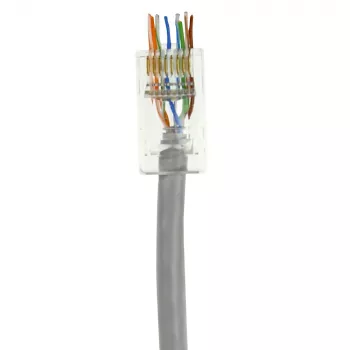 ACT RJ45 (8P/8C) CAT6 Easyconnect onafgeschermde modulaire stekker voor ronde kabel met massieve of flexibele aders