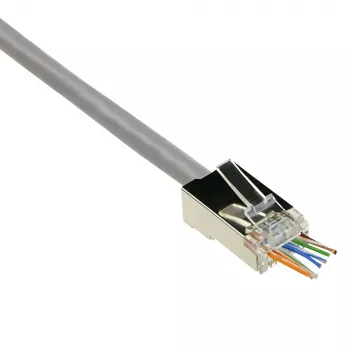 ACT RJ45 (8P/8C) CAT6 easyconnect afgeschermde modulaire stekker voor ronde kabel met massieve of flexibele aders