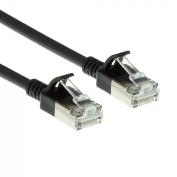 ACT zwart 5 meter LSZH U/FTP CAT6A datacenter slimline patchkabel rastnasenfrei met RJ45-stekkers