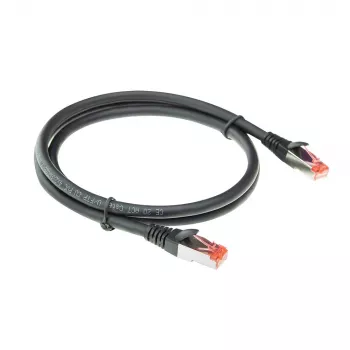 ACT zwarte 15 meter CAT6A U/FTP PVC zeer flexibele verdraaivrije patchkabel met RJ45-stekkers
