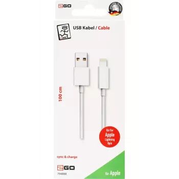 Lightning-kabel 2GO 794888 1m Wit USB B