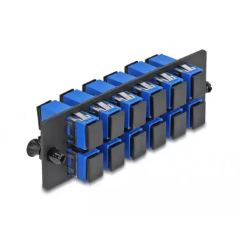 DeLOCK glasvezel-adapterpaneel SC Simplex UPC 12 poorten blauw