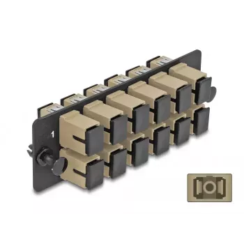 DeLOCK glasvezel-adapterpaneel SC Simplex OM1 OM2 12 poorten beige