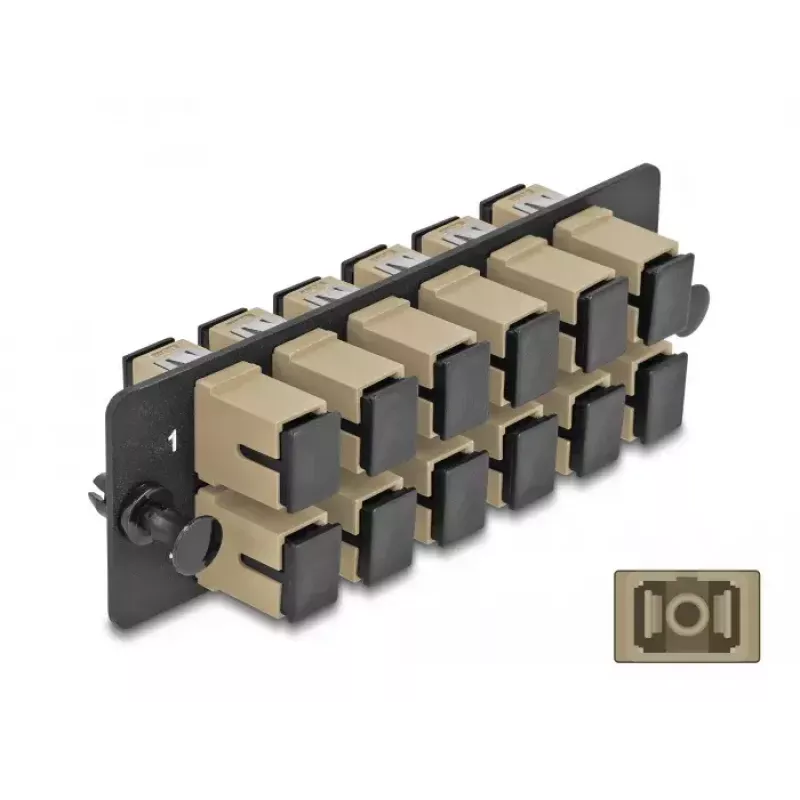 DeLOCK glasvezel-adapterpaneel SC Simplex OM1 OM2 12 poorten beige