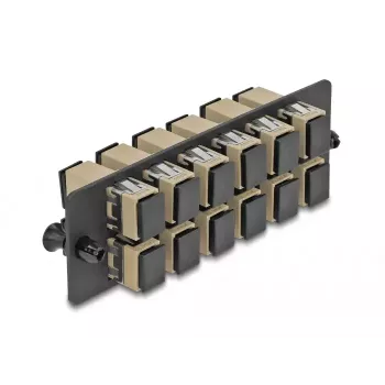 DeLOCK glasvezel-adapterpaneel SC Simplex OM1 OM2 12 poorten beige