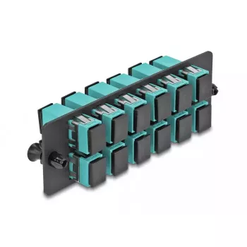 DeLOCK glasvezel-adapterpaneel SC Simplex OM4 12 poorten aqua