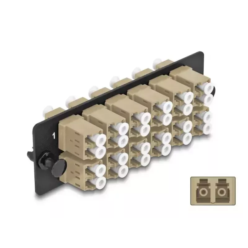 DeLOCK glasvezel-adapterplaat LC Duplex OM1 OM2 12 poorten beige