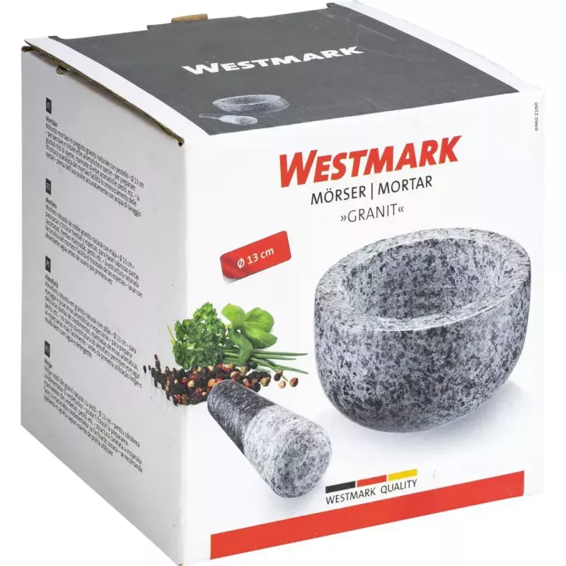 Vijzel & stamper Westmark graniet grijs — graniet, Ø 13 cm, 131×131 mm