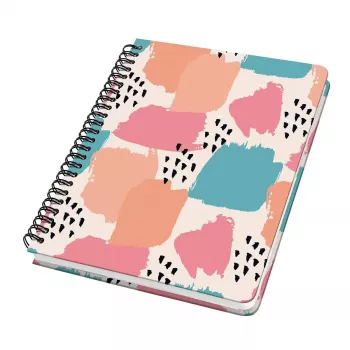 Schrijfnotitieboek Sigel Jolie JN610 A5 120 vel abrikoos roze turquoise