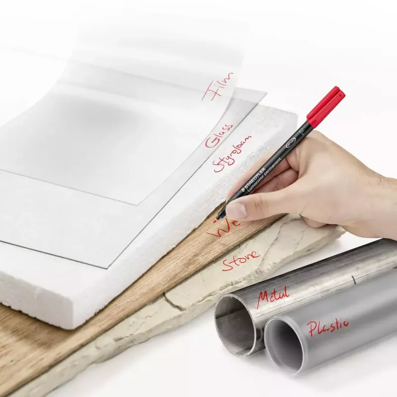Staedtler Lumocolor 318 F permanente universele stiftenset, 14 kleuren