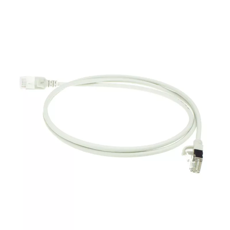 ACT grijs 7 meter LSZH U/FTP CAT6A datacenter slimline patchkabel snagless met RJ45-stekkers