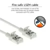 ACT grijs 10m LSZH U/FTP CAT6A datacenter slimline patchkabel rastnasenvrij met RJ45-stekkers