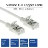 ACT grijs 10m LSZH U/FTP CAT6A datacenter slimline patchkabel rastnasenvrij met RJ45-stekkers