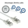ACT grijs 10m LSZH U/FTP CAT6A datacenter slimline patchkabel rastnasenvrij met RJ45-stekkers