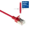 ACT rood 10 m LSZH U/FTP CAT6A datacenter slimline patchkabel met RJ45-stekkers